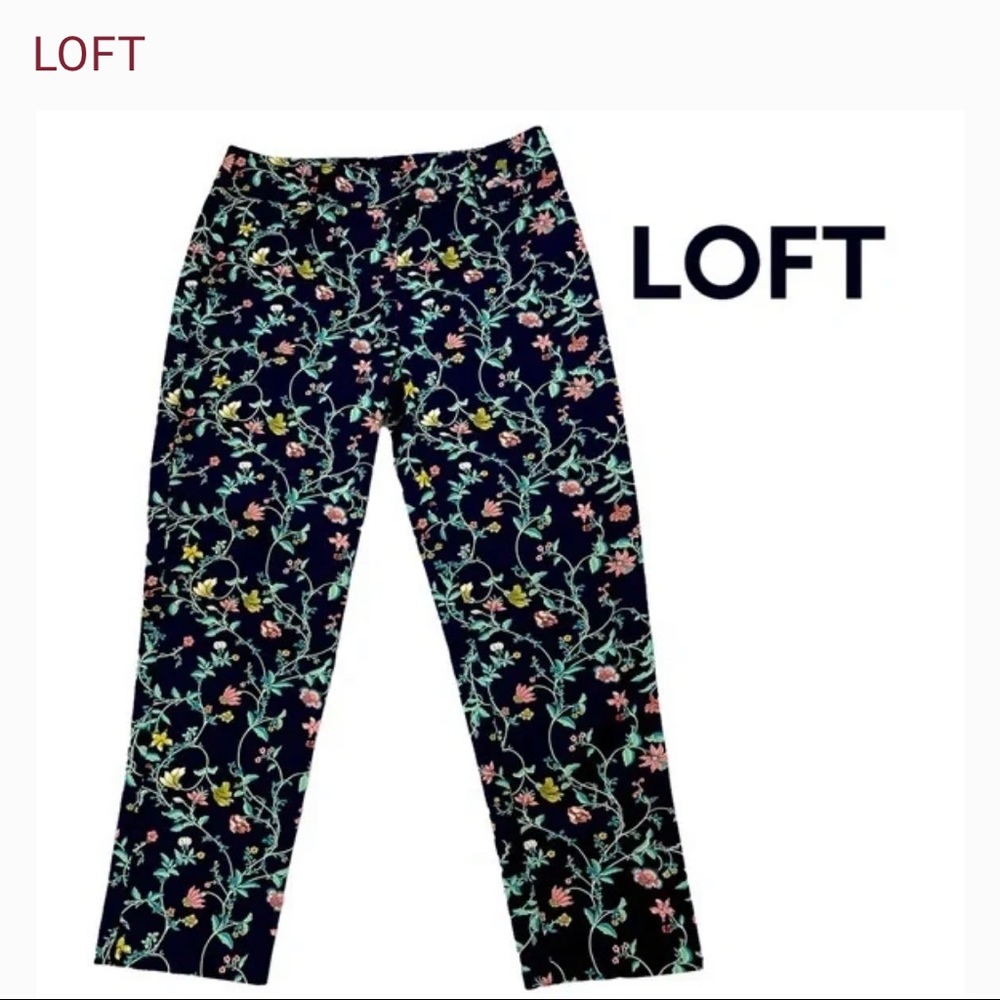 Loft Riviera crop floral pant size 4
